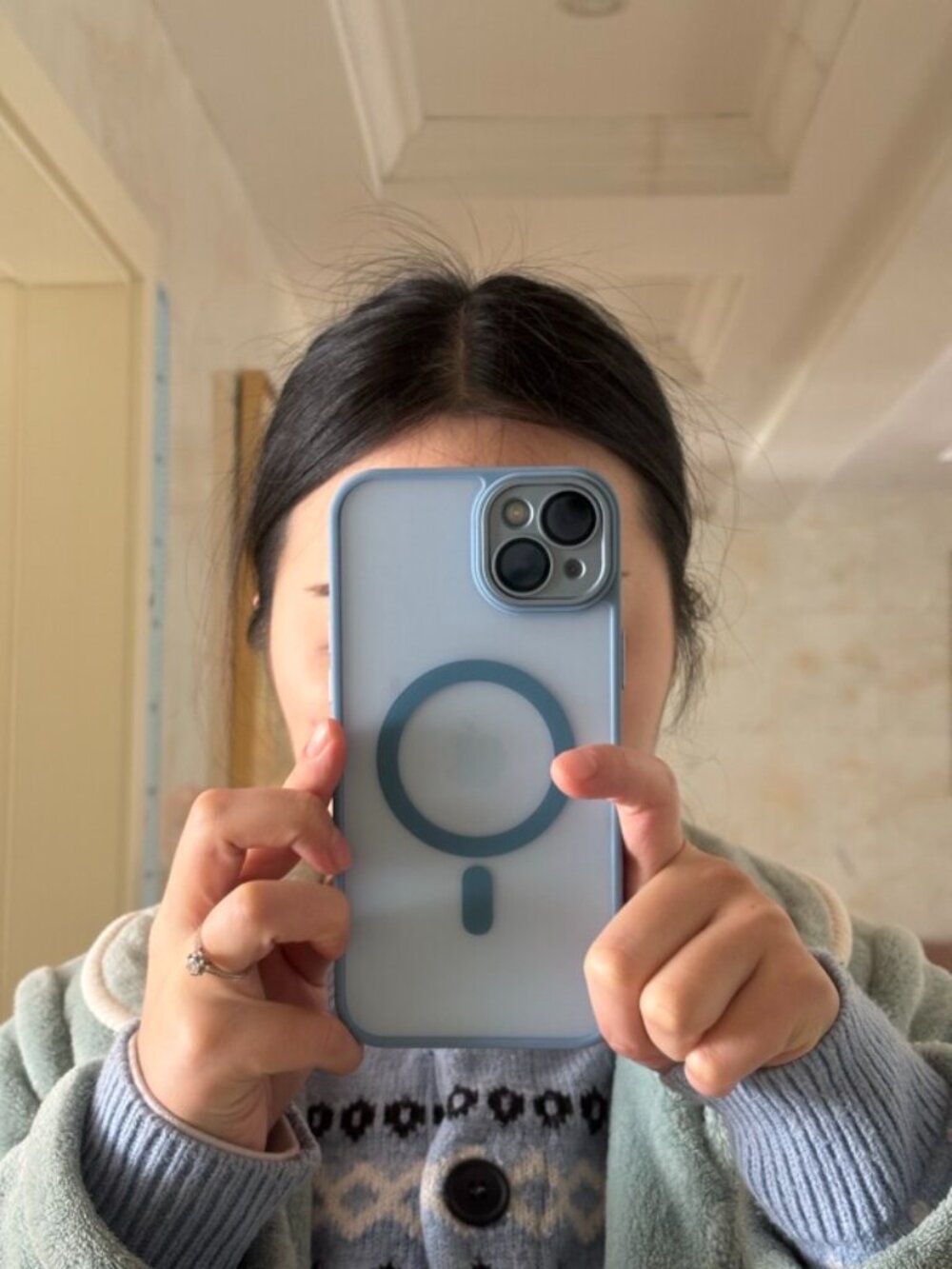 Light Blue Magnetic Frosted iPhone Case